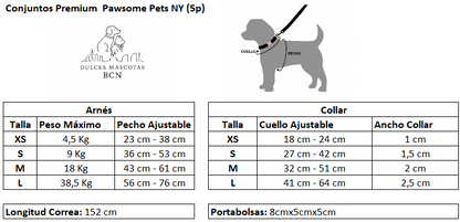 Conjunt de Passeig Pawsome Pets New York – Rosa Lleopard (5 peces)