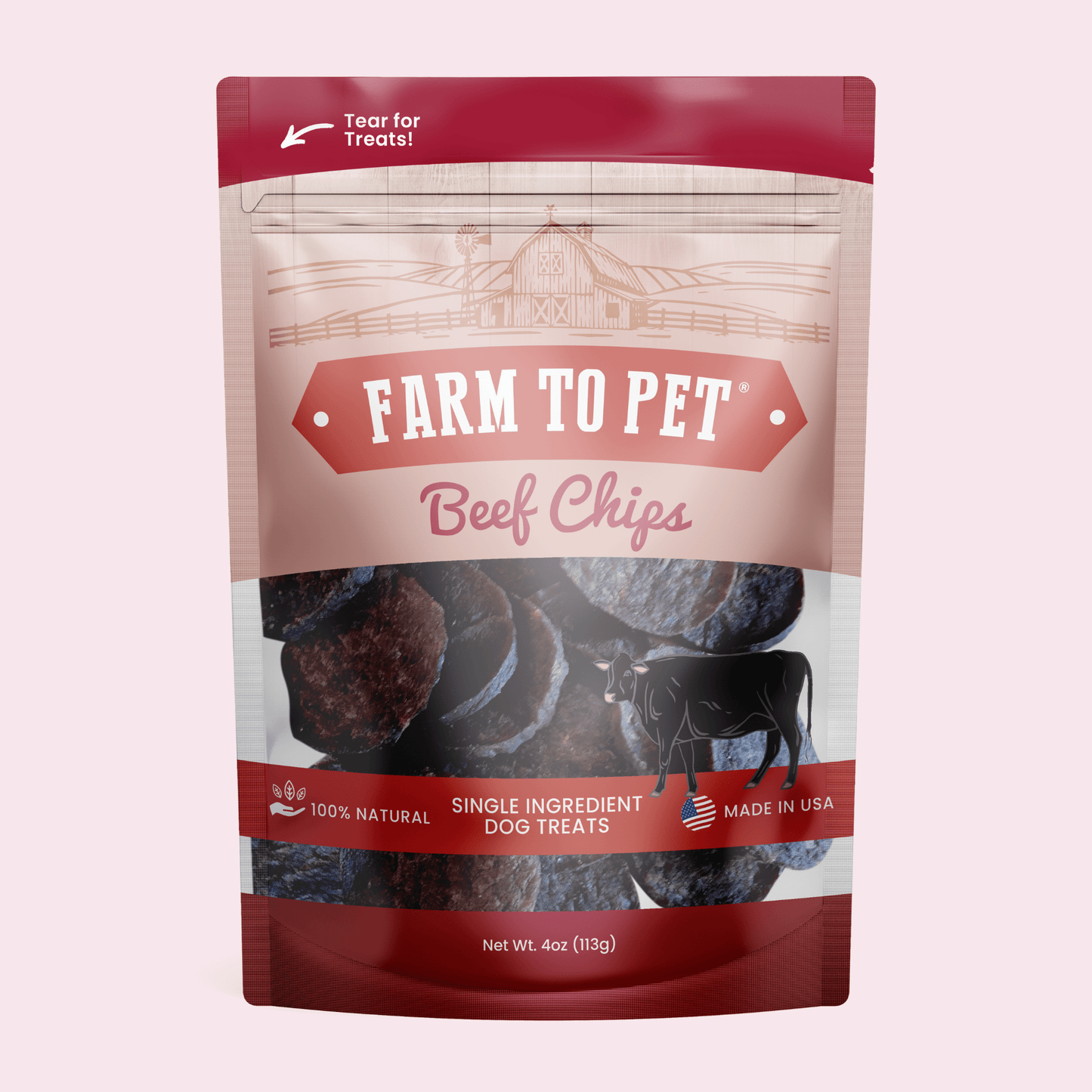 Beef Chips para Perros | Snack Natural Monoproteína de Ternera - Dulces Mascotas BCN