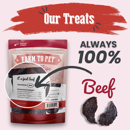 Beef Chips para Perros | Snack Natural Monoproteína de Ternera - Dulces Mascotas BCN