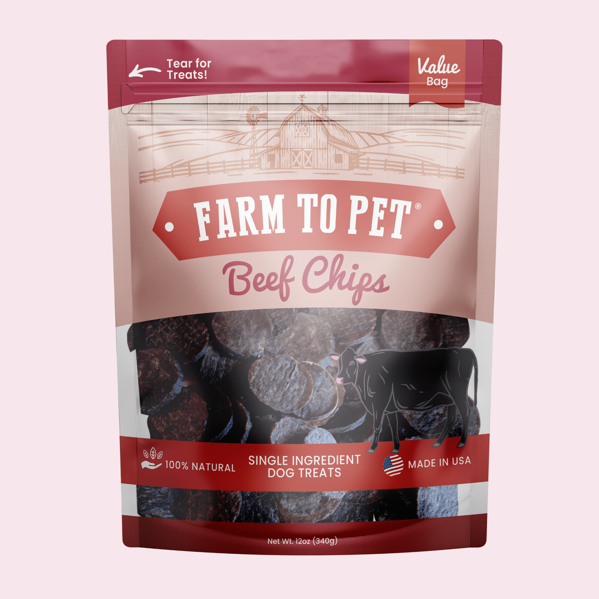 Beef Chips para Perros | Snack Natural Monoproteína de Ternera - Dulces Mascotas BCN