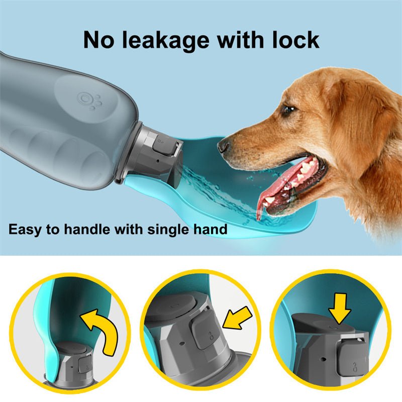 Botella de Agua Perros 800ml Portátil y Antiderrames. - Dulces Mascotas BCN