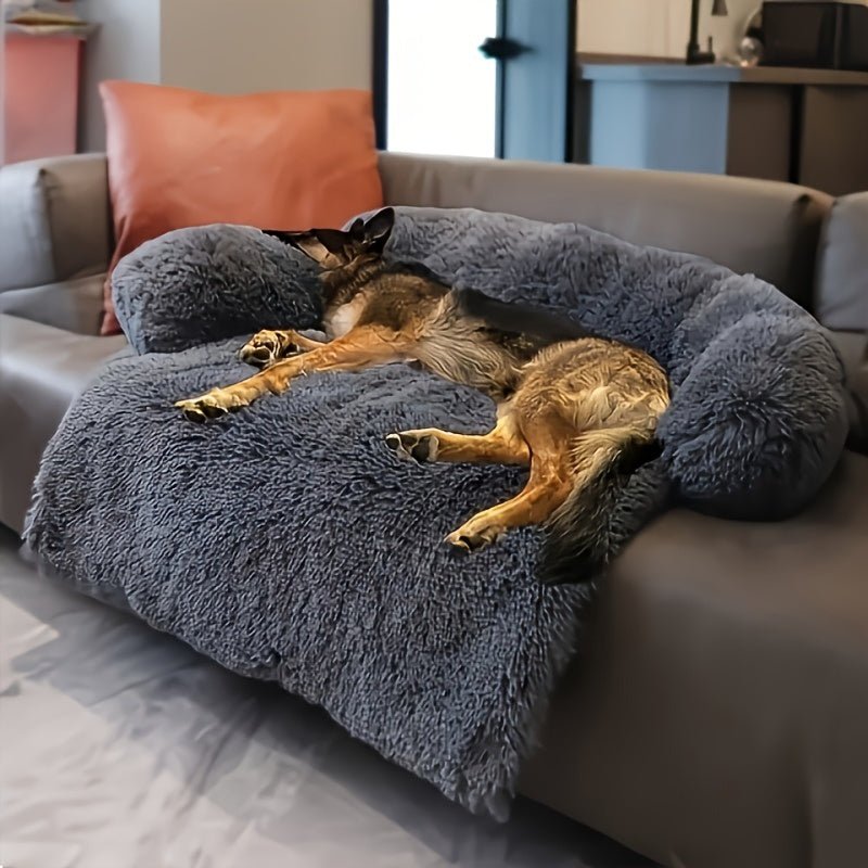 Cama Sofá de Felpa con Cojín Cervical para Mascotas - Dulces Mascotas BCN