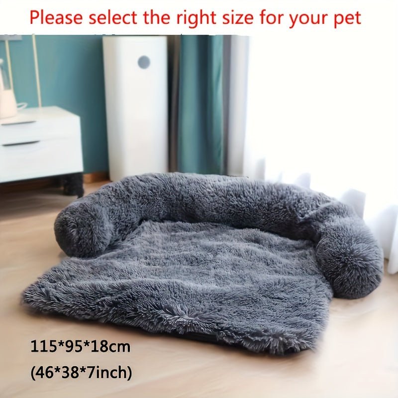 Cama Sofá de Felpa con Cojín Cervical para Mascotas - Dulces Mascotas BCN