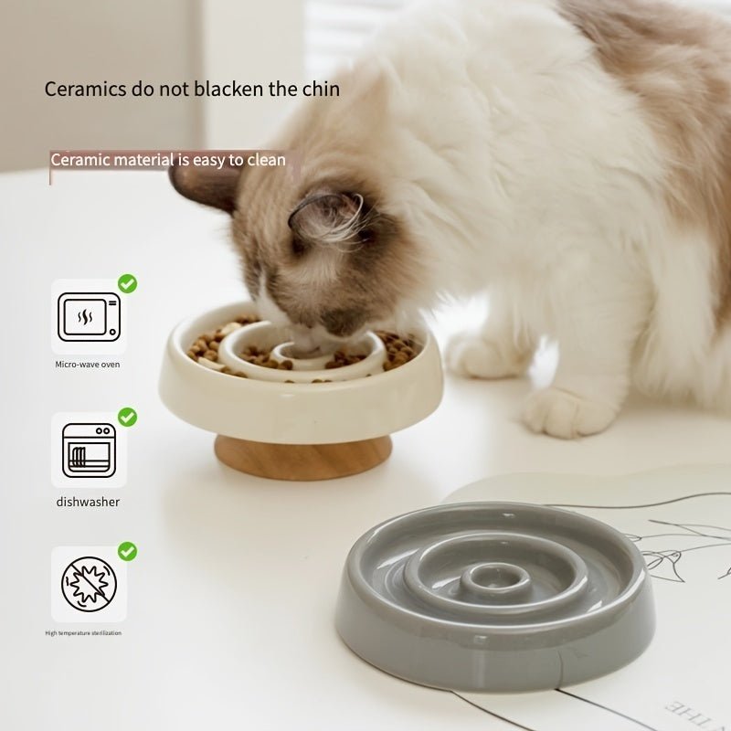 Ceramic Dog Slow Feeder Bowl Anti - Gulping Cat Food Dish Bowls Pet Cat Puzzle Food Bowl Puppy Dogs Cat Feeding Container - Dulces Mascotas BCN