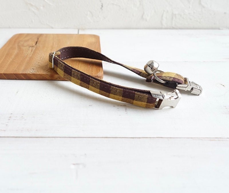 COLLAR - A TAD OF BROWN PLAID - Dulces Mascotas BCN