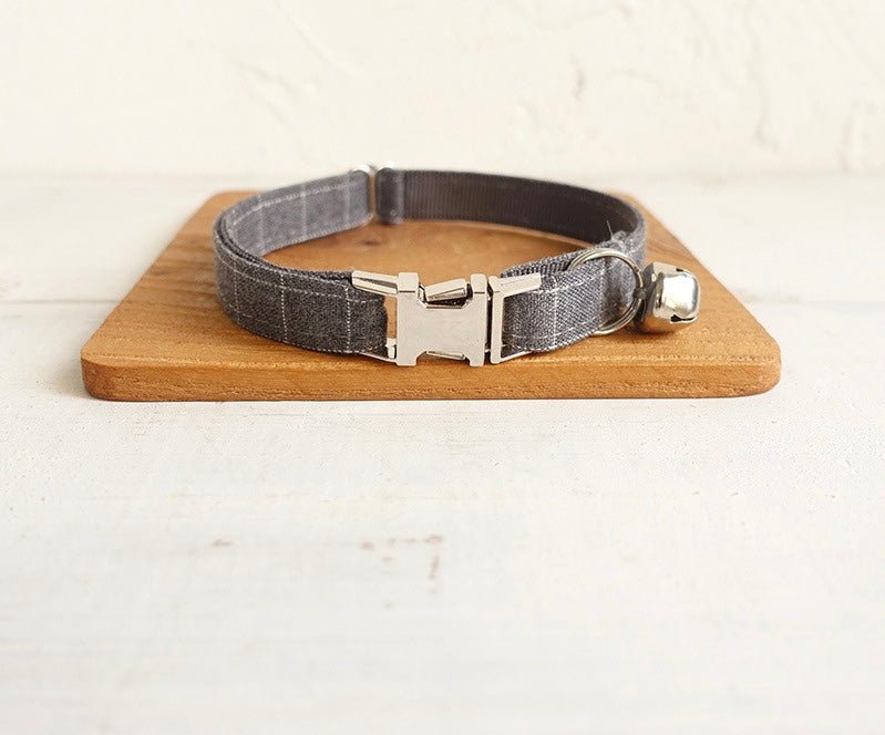 COLLAR - CHARCOAL PLAID - Dulces Mascotas BCN