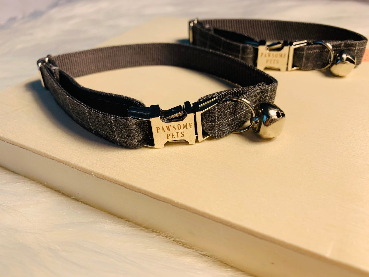 COLLAR - CHARCOAL PLAID - Dulces Mascotas BCN