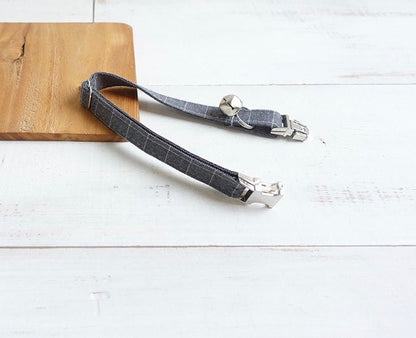 COLLAR - CHARCOAL PLAID - Dulces Mascotas BCN