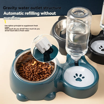 Comedero 2 en 1 con Dispensador de Agua Automático | Perros y Gatos - Dulces Mascotas BCN