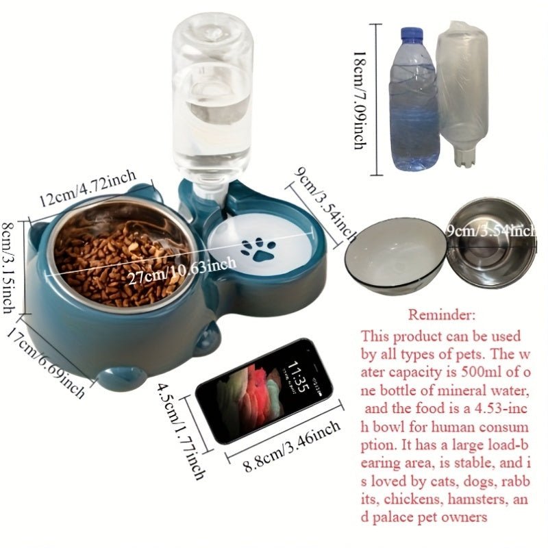Comedero 2 en 1 con Dispensador de Agua Automático | Perros y Gatos - Dulces Mascotas BCN