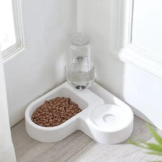 Comedero Doble Automático Forma Corazón para Perros y Gatos - Dulces Mascotas BCN