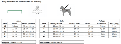 Conjunto de Paseo Pawsome Pets New York – Bird Song (7 piezas) - Dulces Mascotas BCN