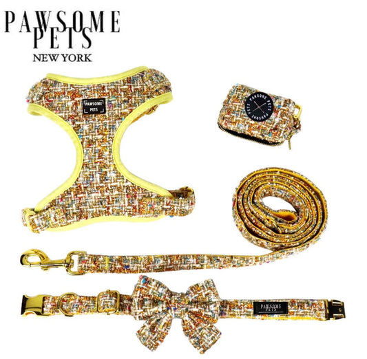 Conjunto de Paseo Pawsome Pets New York - Marfil (5 piezas) - Dulces Mascotas BCN
