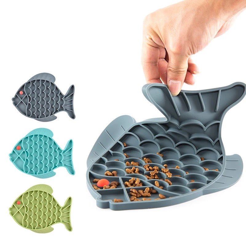 Fish Shape Silicone Bowl Dog Lick Mat Slow Feeding Food Bowl For Small Medium Dogs Puppy Cat Treat Feeder Dispenser Pet Supplies - Dulces Mascotas BCN