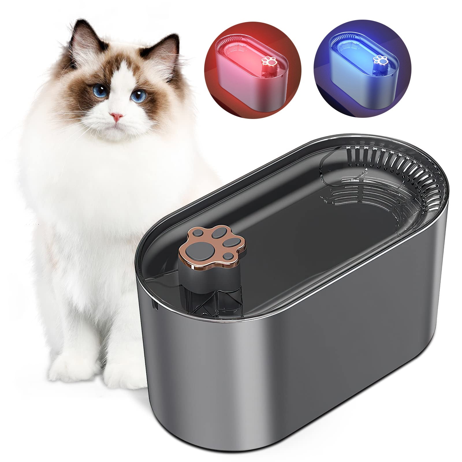 Fuente Automática 3L para Gatos y Perros. Luz ED. Ultra Silenciosa - Dulces Mascotas BCN