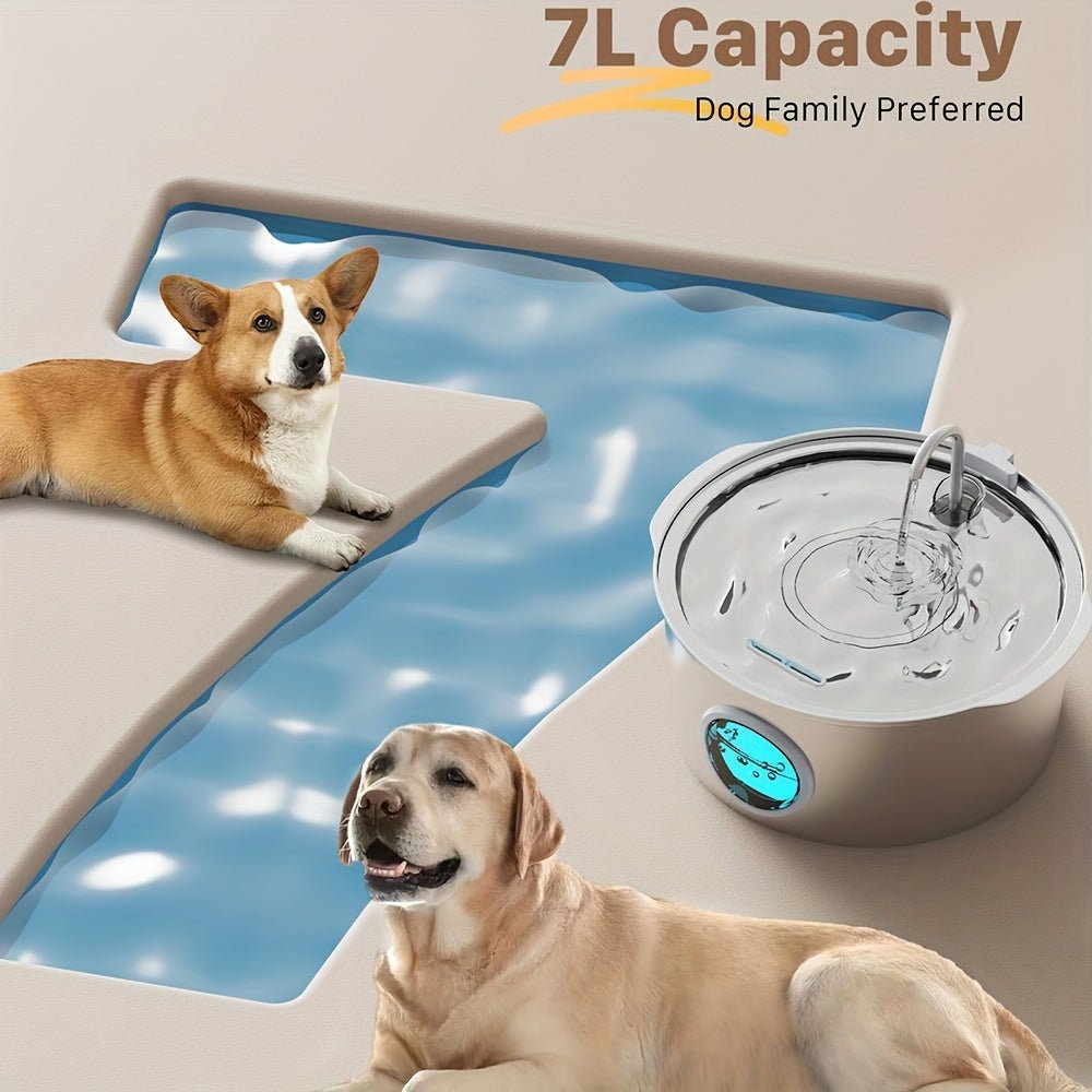 Fuente Bebedero Acero Inoxidable para Perros y Gatos - Dulces Mascotas BCN
