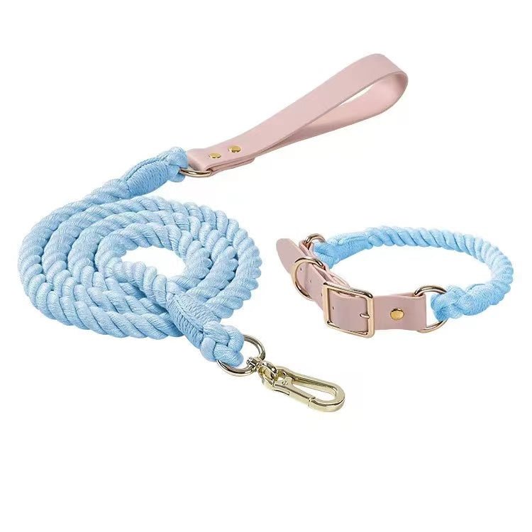 Luxe Royal Leather Rope Leash and Collar Set - Blumond - Dulces Mascotas BCN