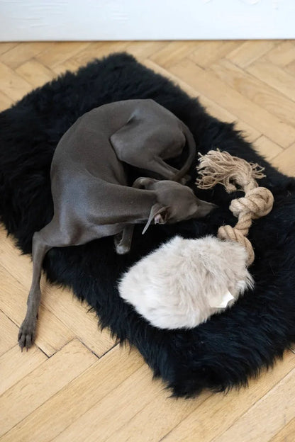 Natural Sheepskin Dog Tug Toy - Beige - Dulces Mascotas BCN