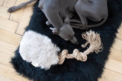 Natural Sheepskin Dog Tug Toy - Beige - Dulces Mascotas BCN