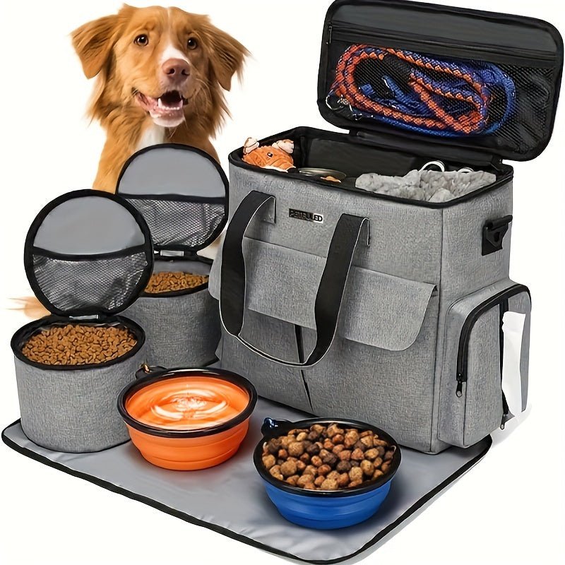 Pet Travel Bag Airline Approved with Bowls & Containers - Dulces Mascotas BCN