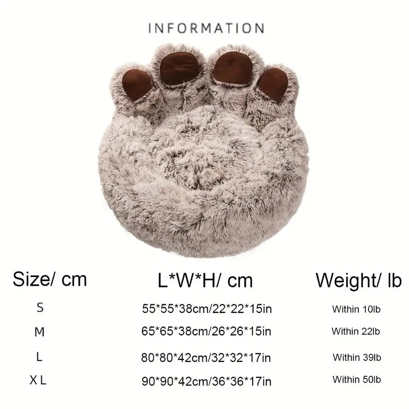 Sofá Cama Forma Pata de Oso para Mascotas | Adorable y Suave - Dulces Mascotas BCN