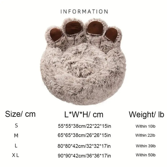 Sofá Cama Forma Pata de Oso para Mascotas | Adorable y Suave - Dulces Mascotas BCN
