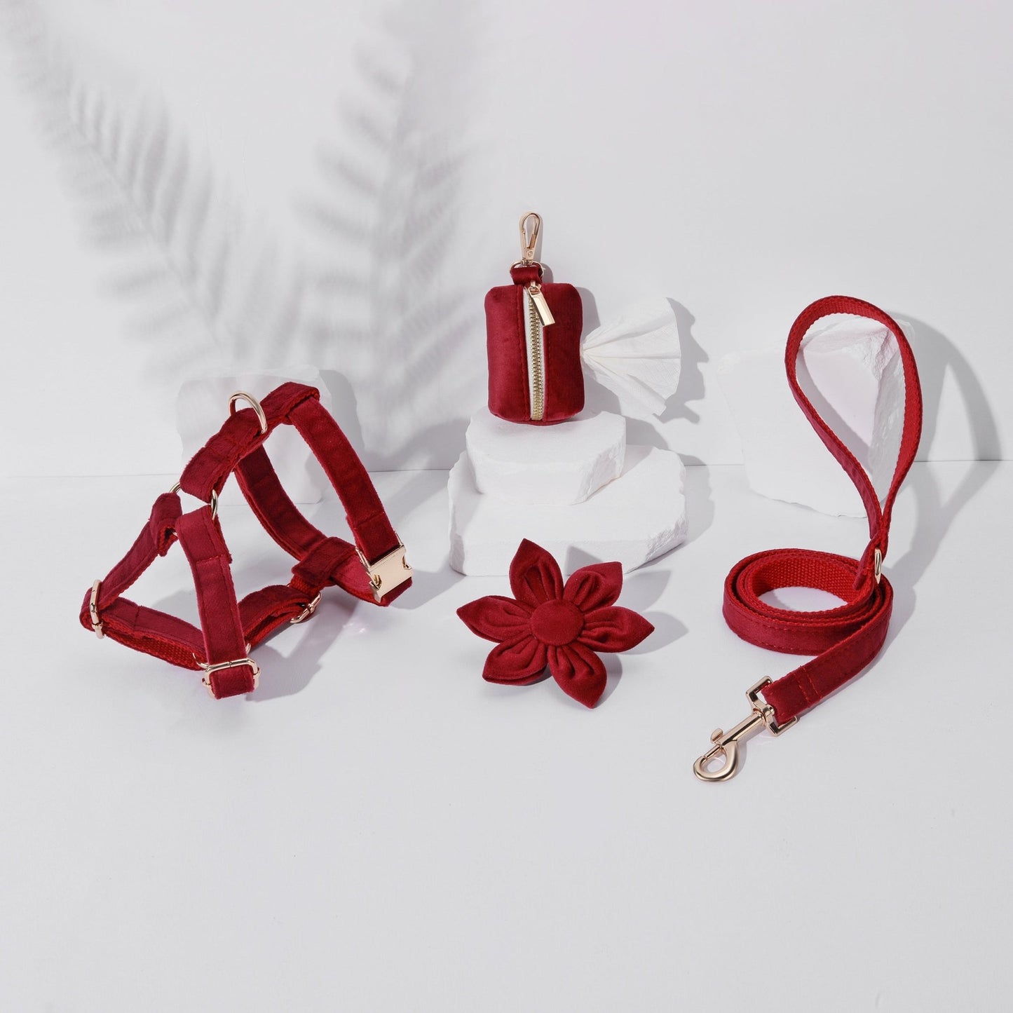 STEP IN FLORAL BUNDLE - BURGUNDY(4 pieces) - Dulces Mascotas BCN