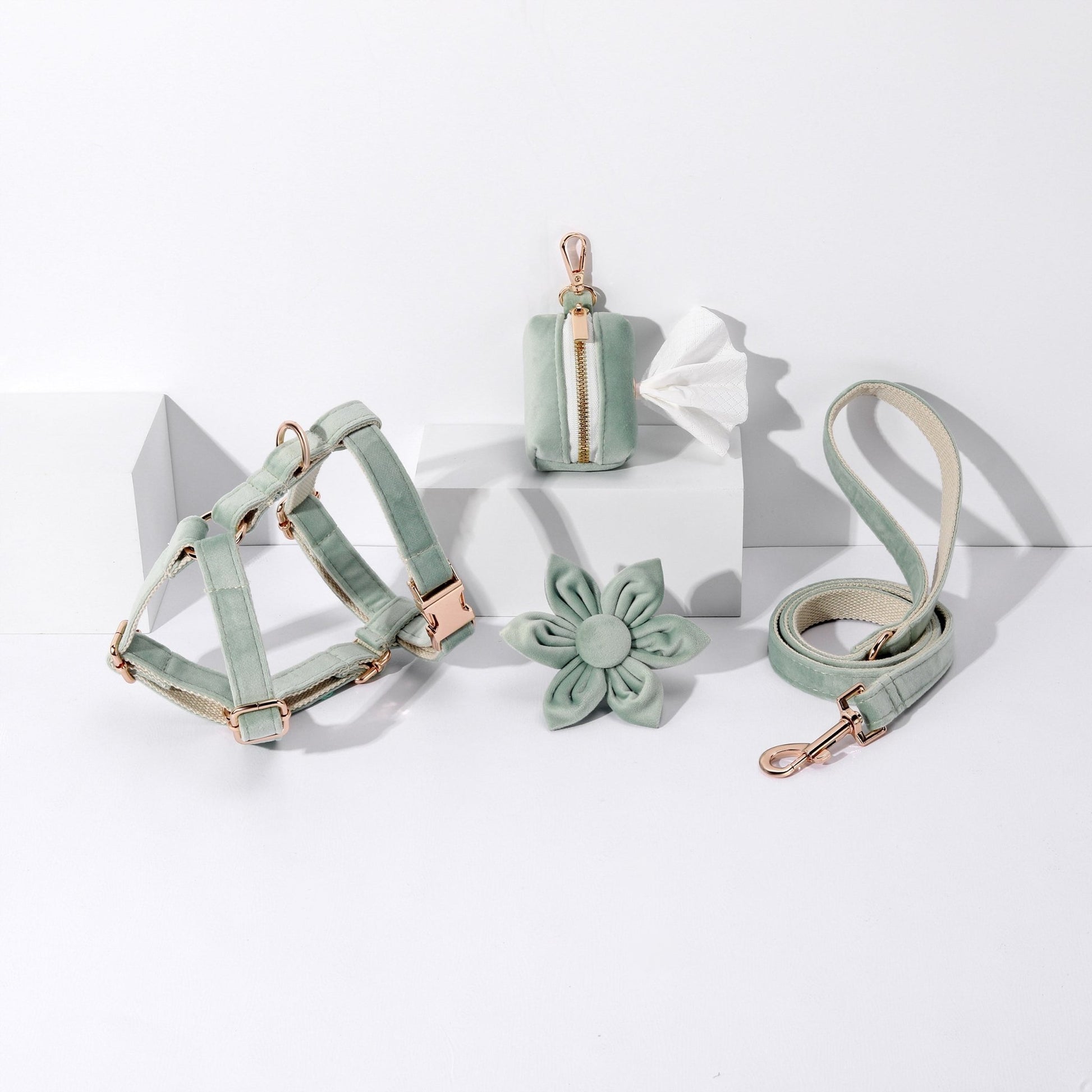 STEP IN FLORAL BUNDLE - LIGHT MINT GREEN (4 pieces) - Dulces Mascotas BCN