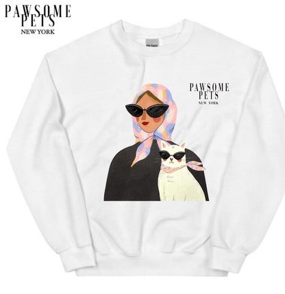 SWEATSHIRT - FASHION WITH CAT - LIGHT PINK - Dulces Mascotas BCN