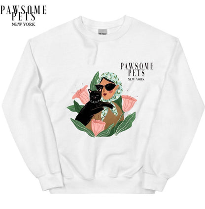 SWEATSHIRT - LADY WITH BLACK CAT - Dulces Mascotas BCN