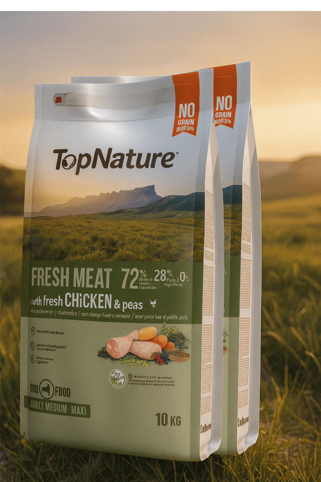 ✨ TopNature Fresh Meat Pollo y Guisantes – 10 kg - Dulces Mascotas BCN