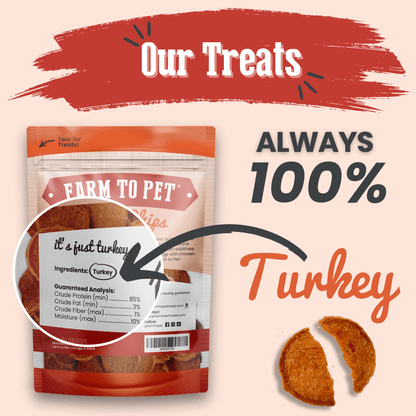 Turkey Chips para Perros | Snack Natural Monoproteína de Pavo - Dulces Mascotas BCN